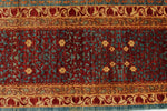 12x17 Burgundy and Multicolor Turkish Tribal Rug