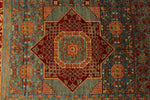 12x17 Burgundy and Multicolor Turkish Tribal Rug