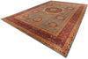 12x17 Burgundy and Multicolor Turkish Tribal Rug
