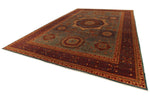 12x17 Burgundy and Multicolor Turkish Tribal Rug