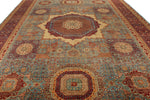 12x17 Burgundy and Multicolor Turkish Tribal Rug