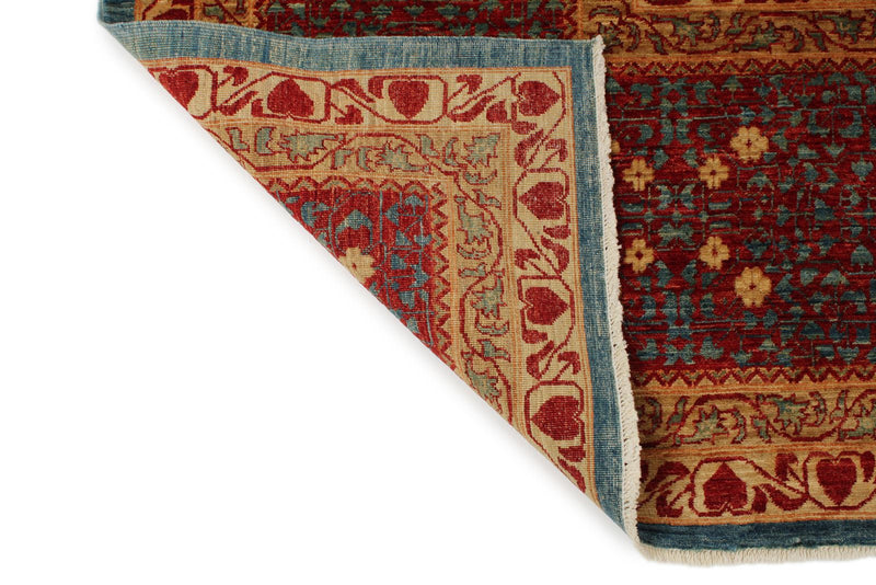12x17 Burgundy and Multicolor Turkish Tribal Rug