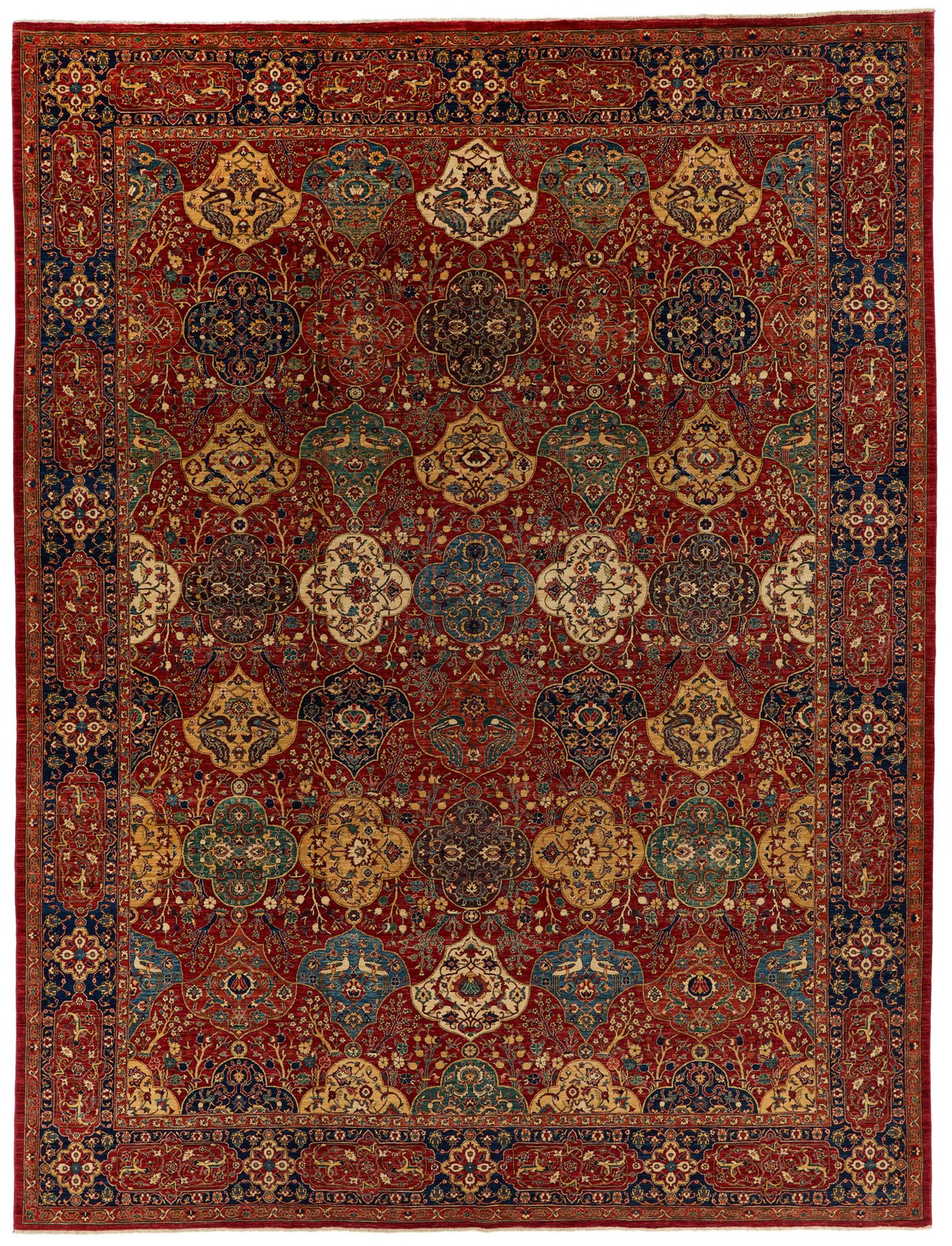 12x16 Burgundy and Multıcolor Anatolian Tribal Rug