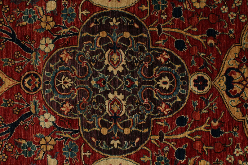 12x16 Burgundy and Multıcolor Anatolian Tribal Rug