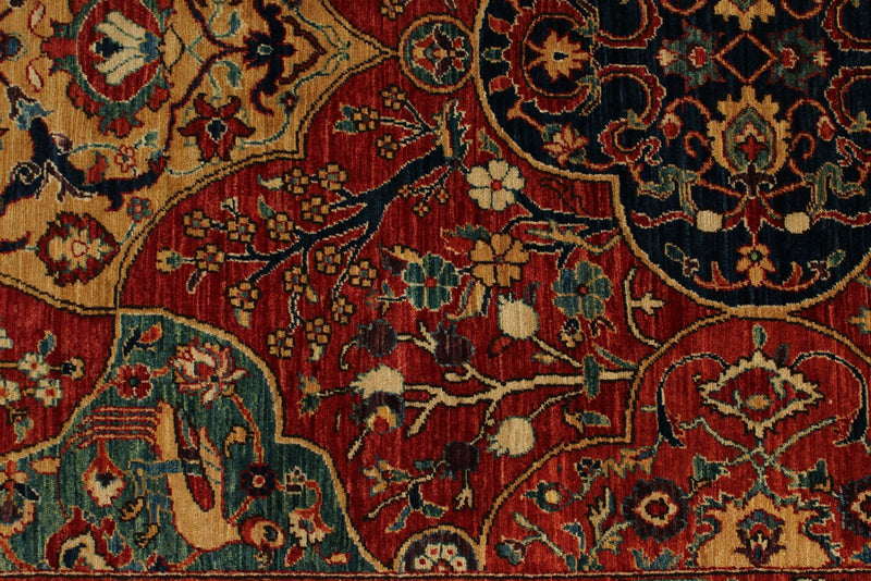 12x16 Burgundy and Multıcolor Anatolian Tribal Rug