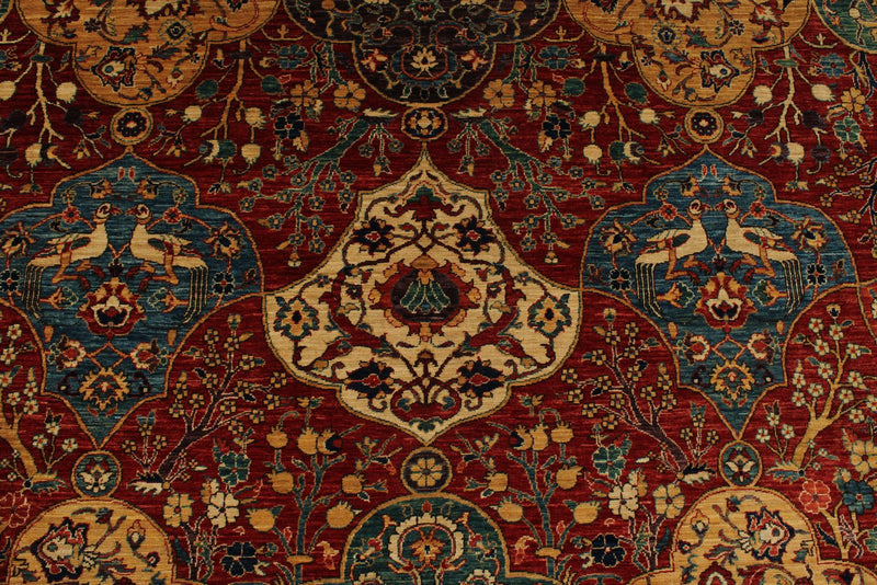 12x16 Burgundy and Multıcolor Anatolian Tribal Rug