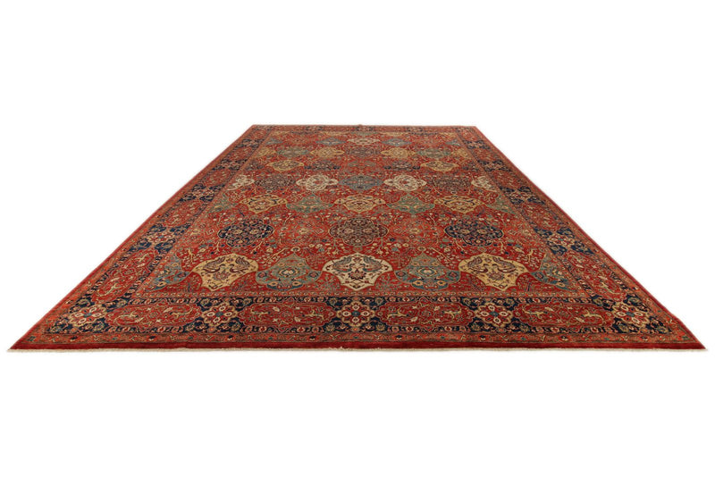 12x16 Burgundy and Multıcolor Anatolian Tribal Rug