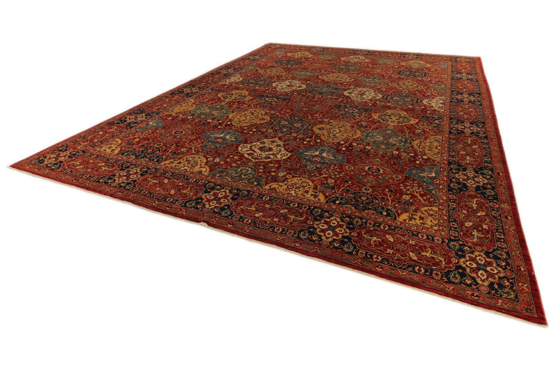 12x16 Burgundy and Multıcolor Anatolian Tribal Rug