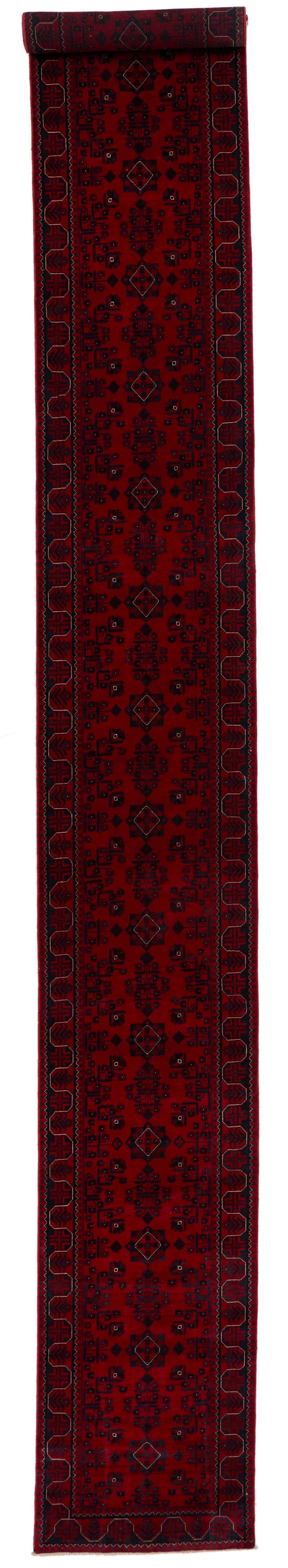 3x22 Red and Navy Turkish Tribal Runner