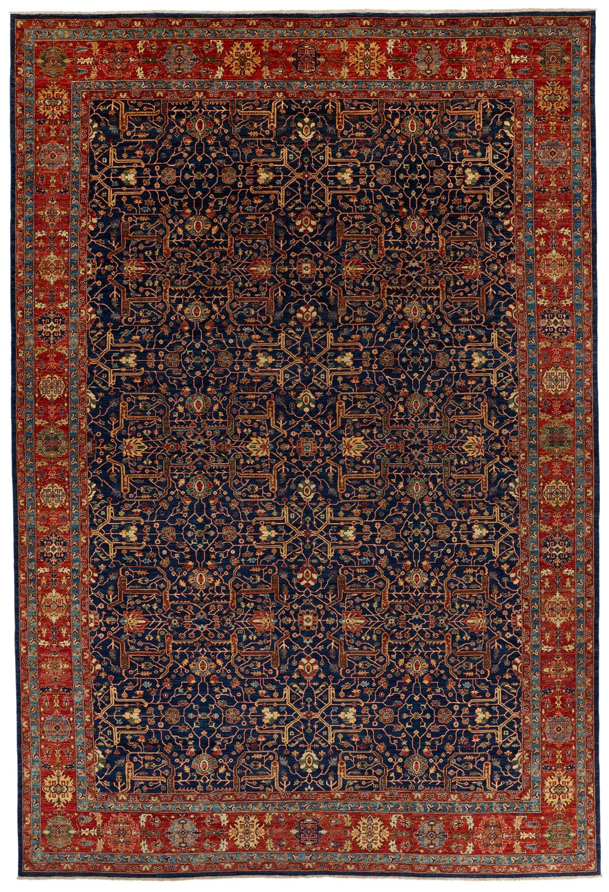 12x18 Navy and Red Anatolian Traditional Rug