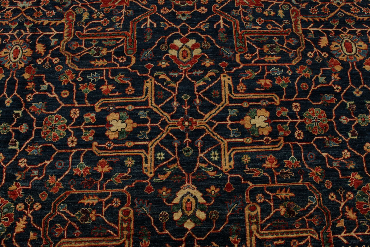 12x18 Navy and Red Anatolian Traditional Rug