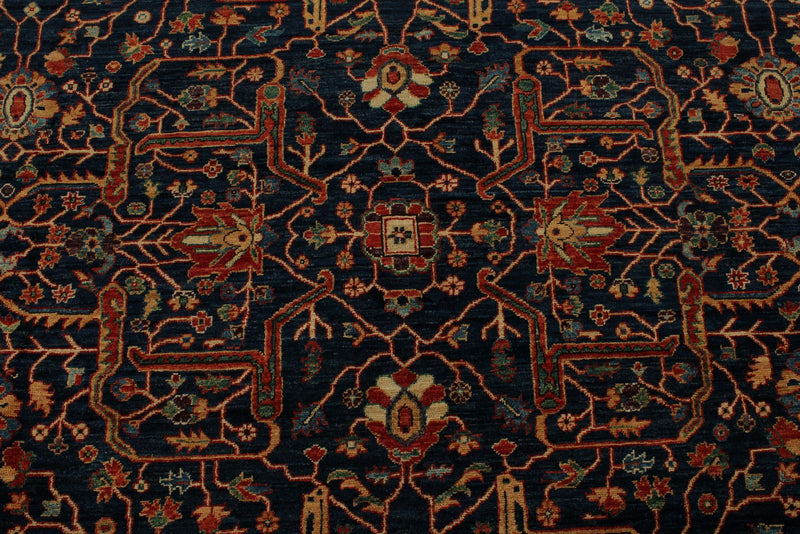 12x18 Navy and Red Anatolian Traditional Rug