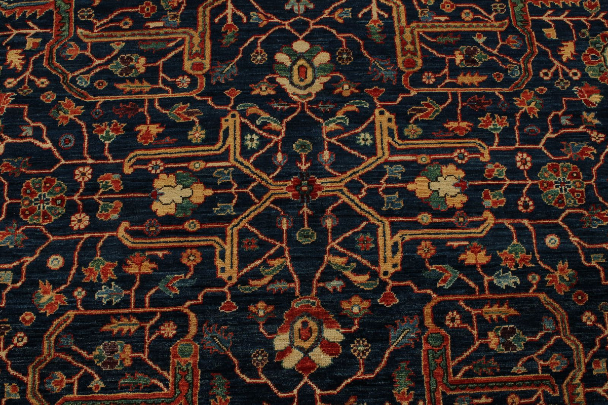 12x18 Navy and Red Anatolian Traditional Rug