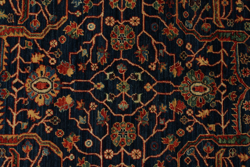 12x18 Navy and Red Anatolian Traditional Rug