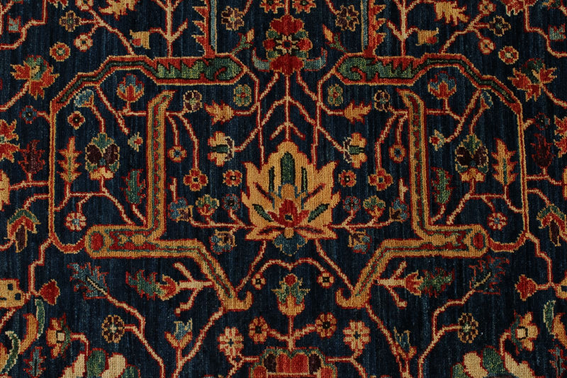 12x18 Navy and Red Anatolian Traditional Rug
