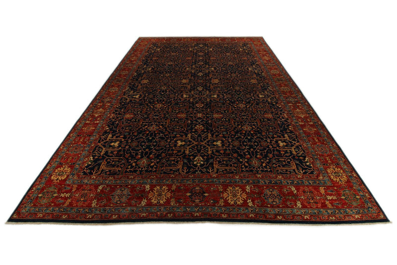 12x18 Navy and Red Anatolian Traditional Rug