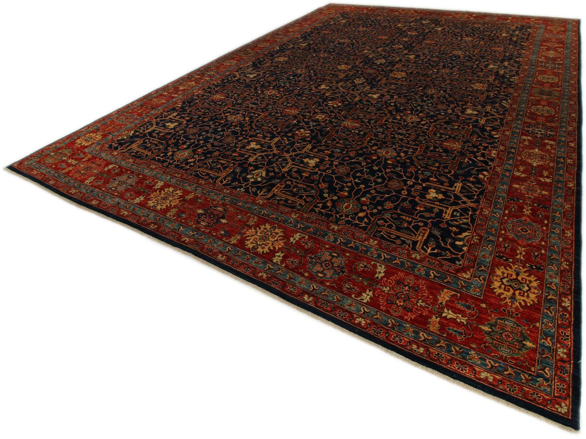 12x18 Navy and Red Anatolian Traditional Rug