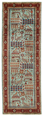 4x12 Blue and Red Anatolian Traditional Runner