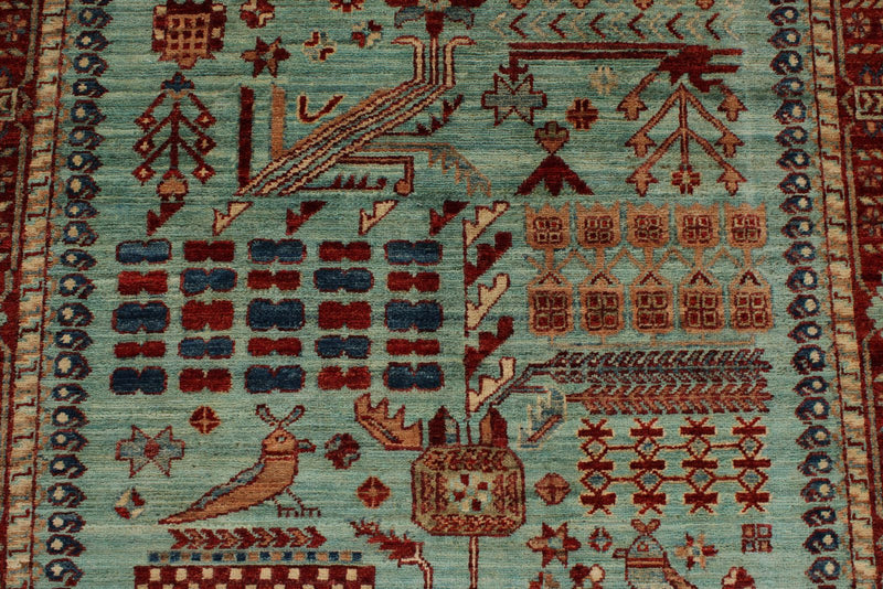 4x12 Blue and Red Anatolian Traditional Runner
