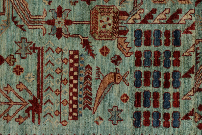 4x12 Blue and Red Anatolian Traditional Runner
