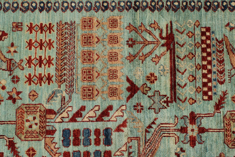4x12 Blue and Red Anatolian Traditional Runner