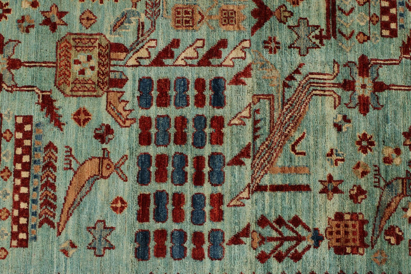 4x12 Blue and Red Anatolian Traditional Runner