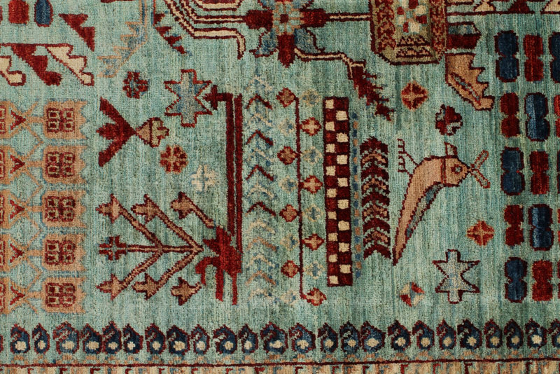 4x12 Blue and Red Anatolian Traditional Runner