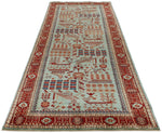 4x12 Blue and Red Anatolian Traditional Runner
