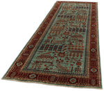 4x12 Blue and Red Anatolian Traditional Runner