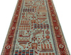 4x12 Blue and Red Anatolian Traditional Runner