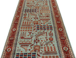4x12 Blue and Red Anatolian Traditional Runner