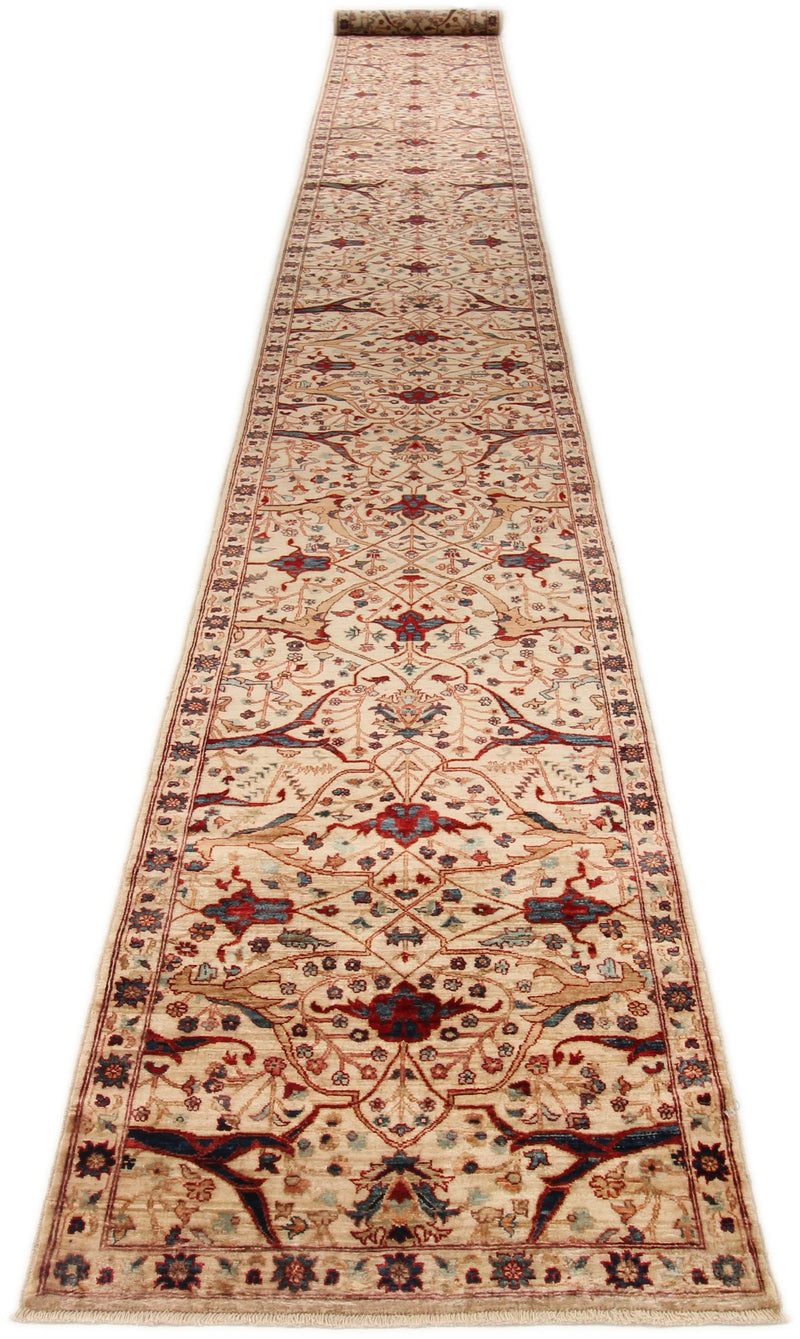 3x25 Beige and Multicolor Anatolian Traditional Runner