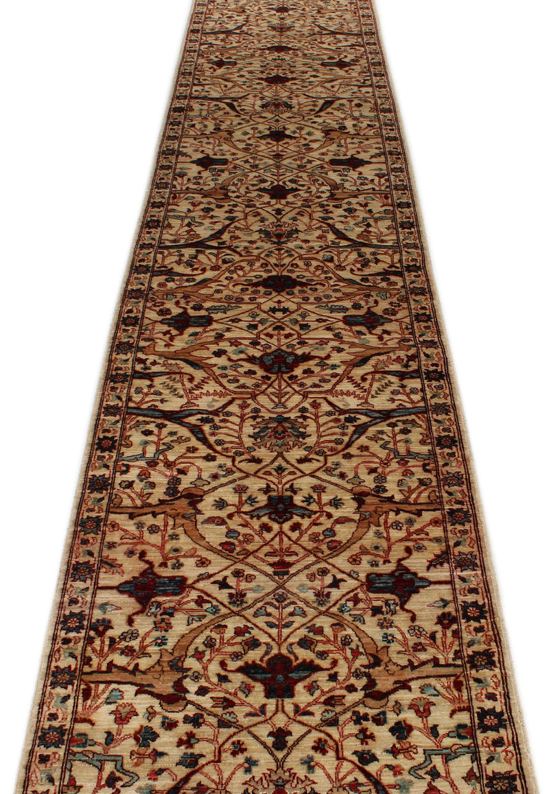 3x25 Beige and Multicolor Anatolian Traditional Runner