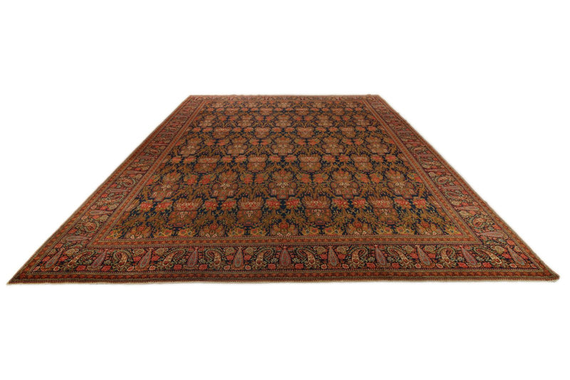 13x15 Navy and Multicolor Persian Traditional Rug