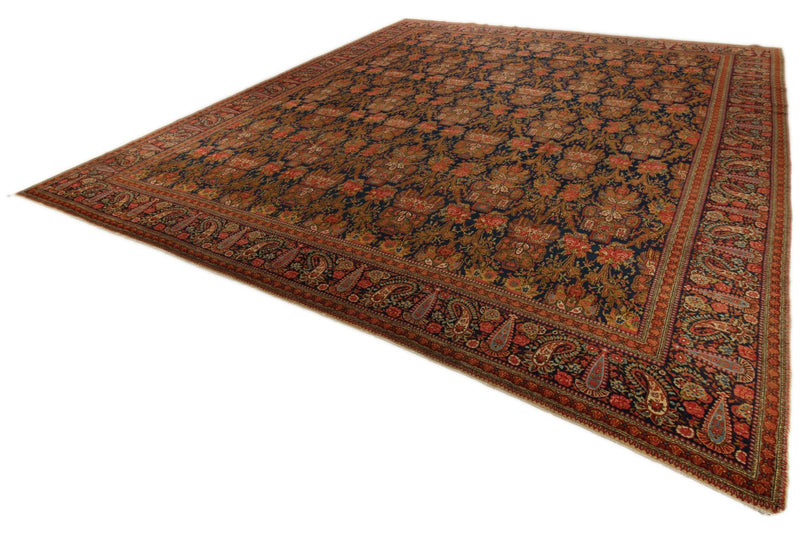 13x15 Navy and Multicolor Persian Traditional Rug