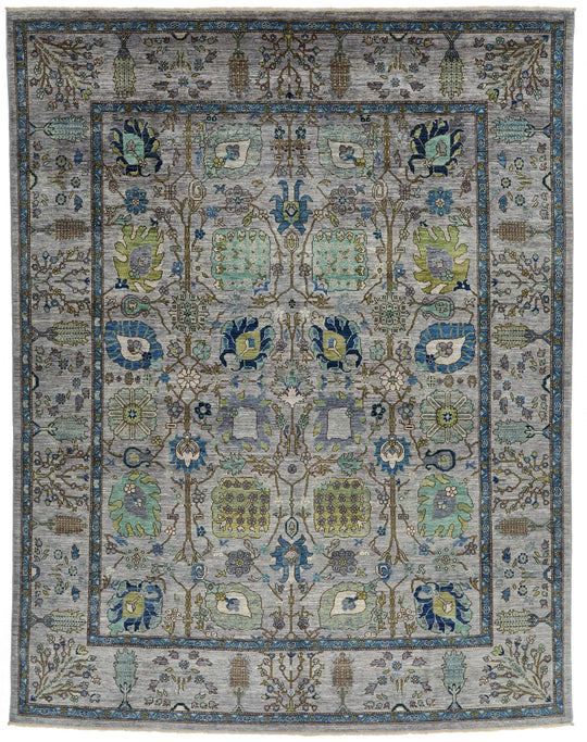 8x11 Gray and Multicolor Anatolian Traditional Rug