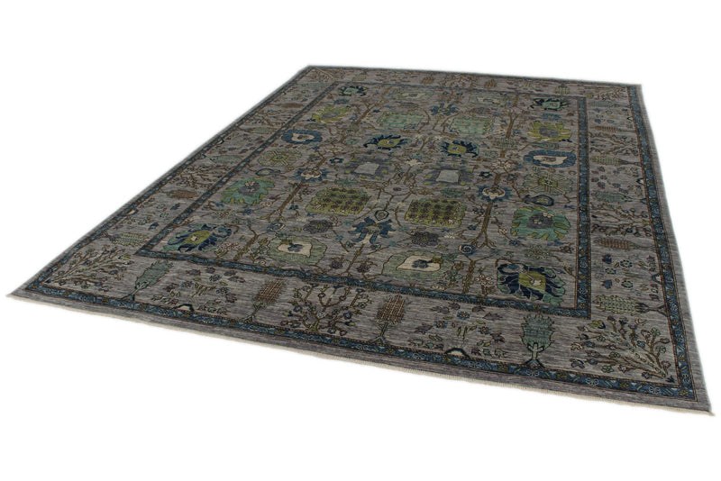 8x11 Gray and Multicolor Anatolian Traditional Rug
