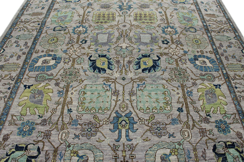 8x11 Gray and Multicolor Anatolian Traditional Rug