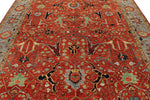 8x10 Rust and Light Blue Anatolian Traditional Rug