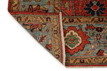8x10 Rust and Light Blue Anatolian Traditional Rug