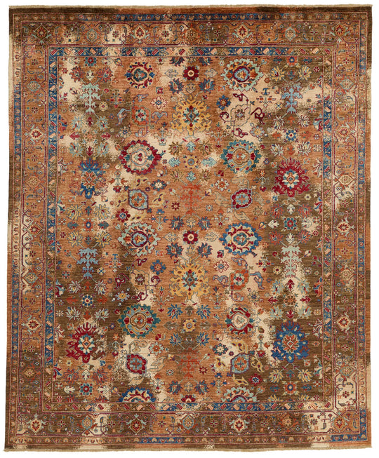8x10 Brown and Multicolor Anatolian Traditional Rug