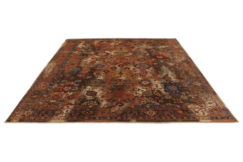 8x10 Brown and Multicolor Anatolian Traditional Rug