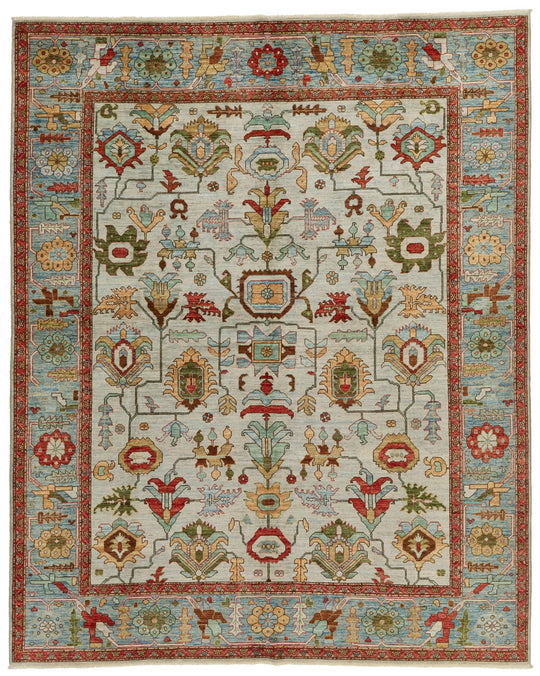 8x10 Gray and Light Blue Anatolian Traditional Rug