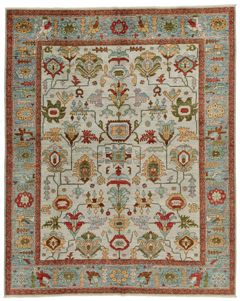 8x10 Gray and Light Blue Anatolian Traditional Rug