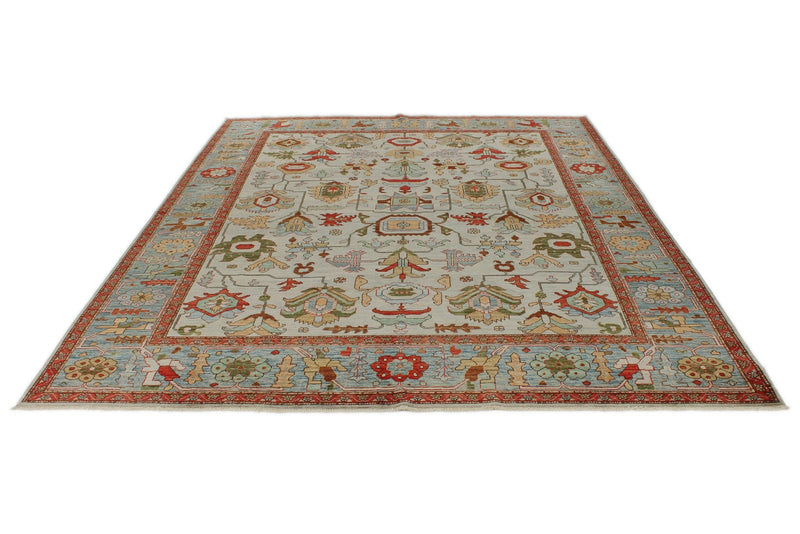 8x10 Gray and Light Blue Anatolian Traditional Rug