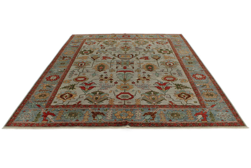 8x10 Gray and Light Blue Anatolian Traditional Rug