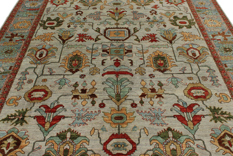 8x10 Gray and Light Blue Anatolian Traditional Rug