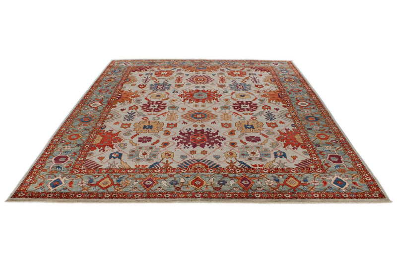 8x10 Gray and Green Anatolian Traditional Rug
