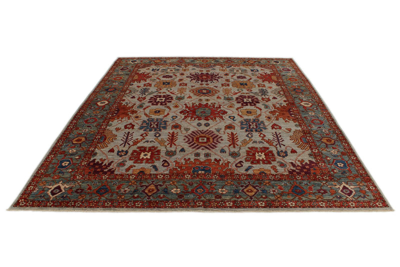 8x10 Gray and Green Anatolian Traditional Rug