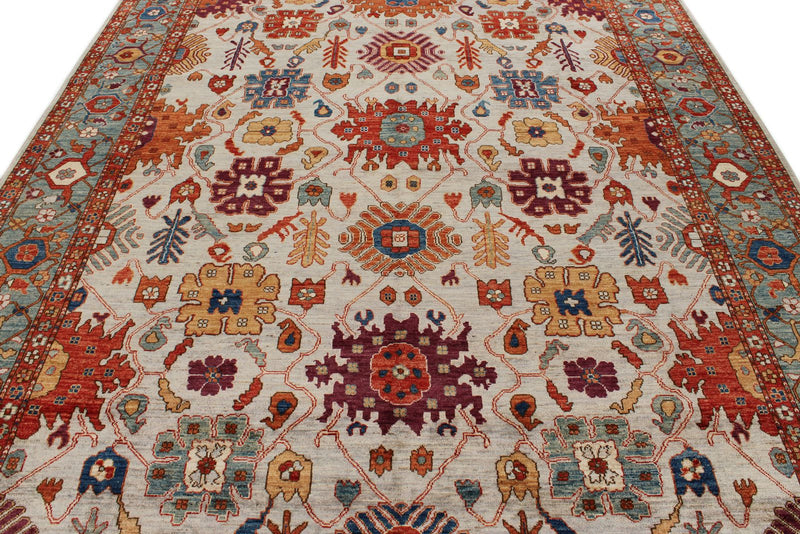 8x10 Gray and Green Anatolian Traditional Rug